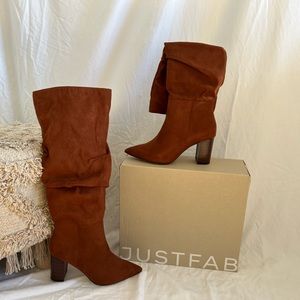 BRAND NEW slouched heeled boots JustFab